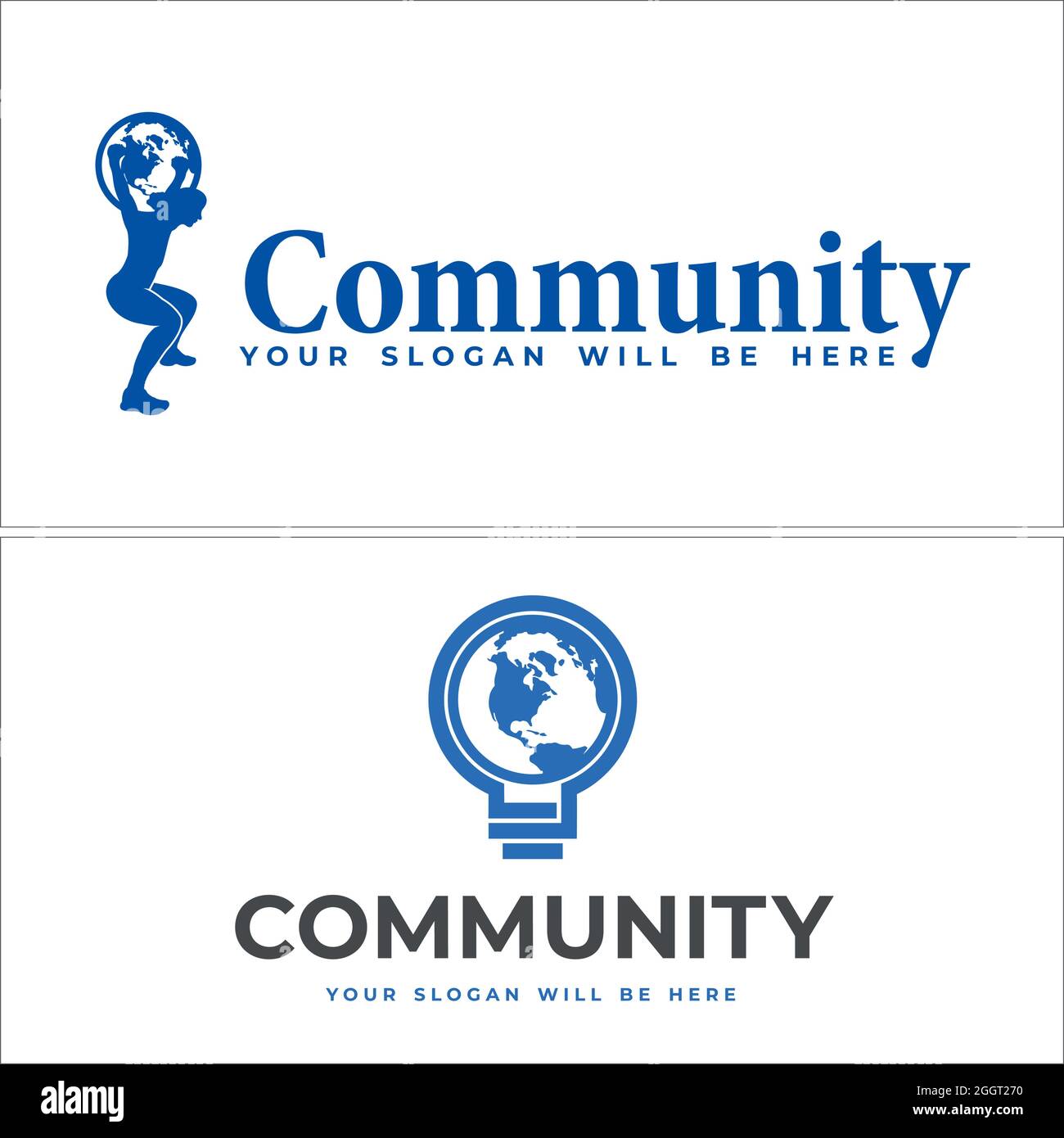 Design del logo della community globale Illustrazione Vettoriale