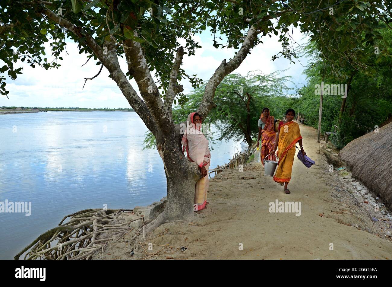 La vita rurale villaggio di Sundarban Island a West Bengala in India Foto Stock