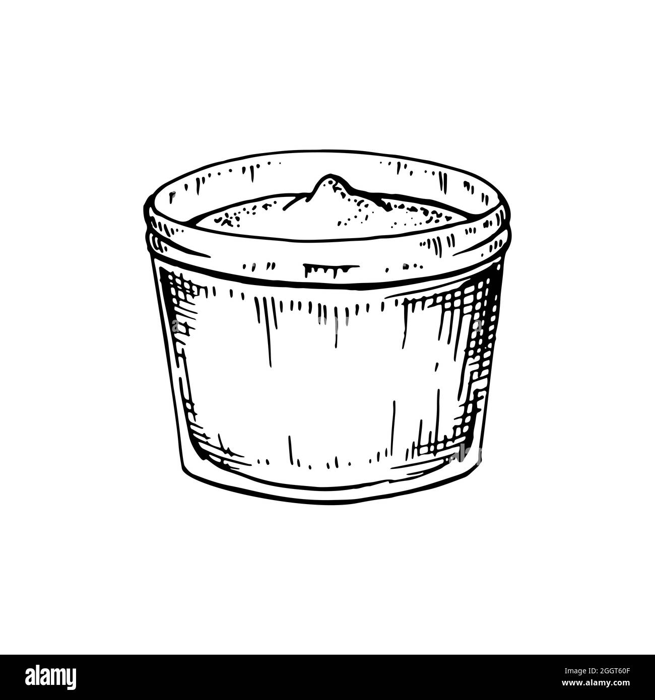 Spargimento disegnato a mano in un vaso. Illustrazione vettoriale in stile di schizzo Illustrazione Vettoriale