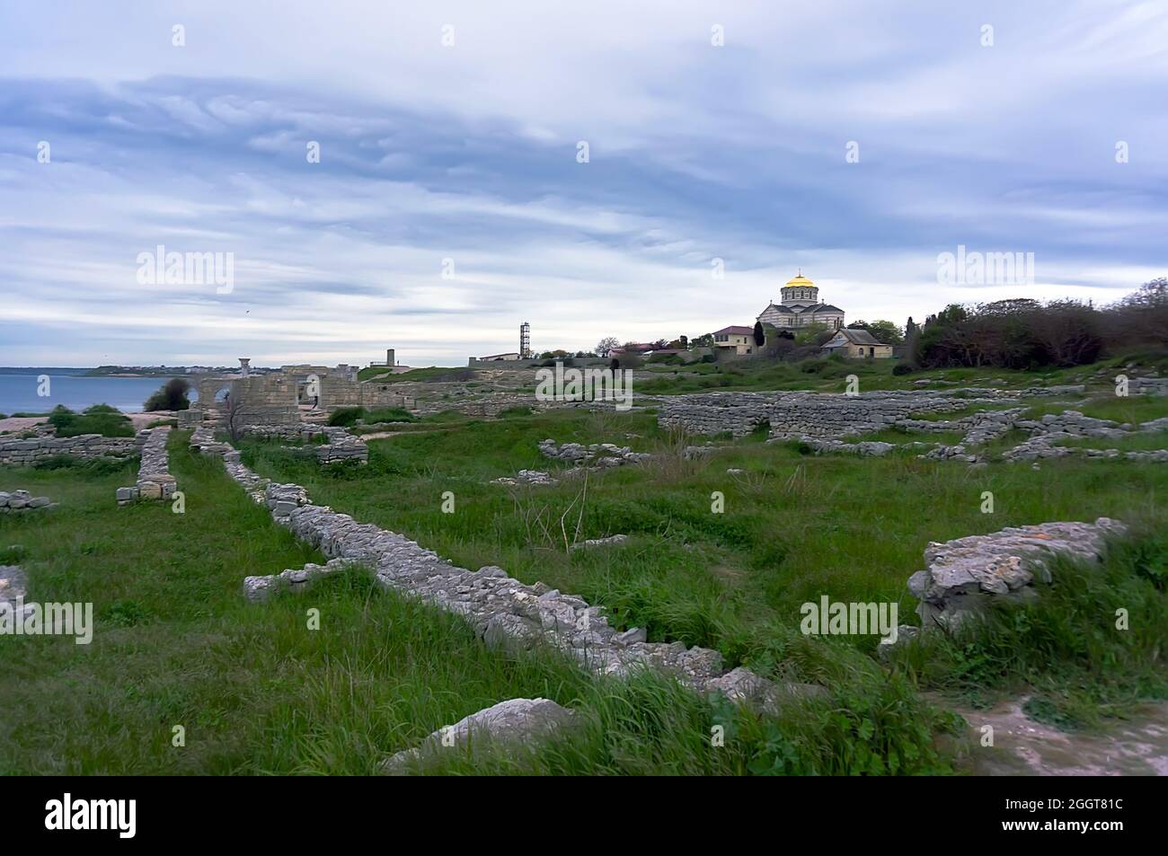 Antiche rovine greche di Chersonesos Crimea, Sevastopol, Foto Stock