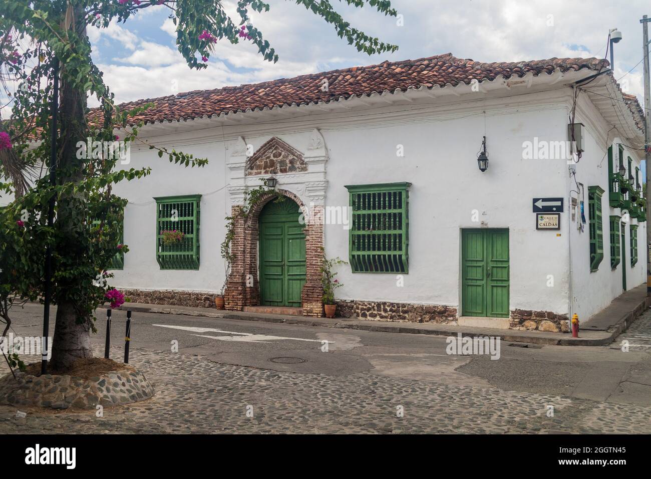 Vecchie case coloniali a Santa Fe de Antioquia, Colombia Foto Stock
