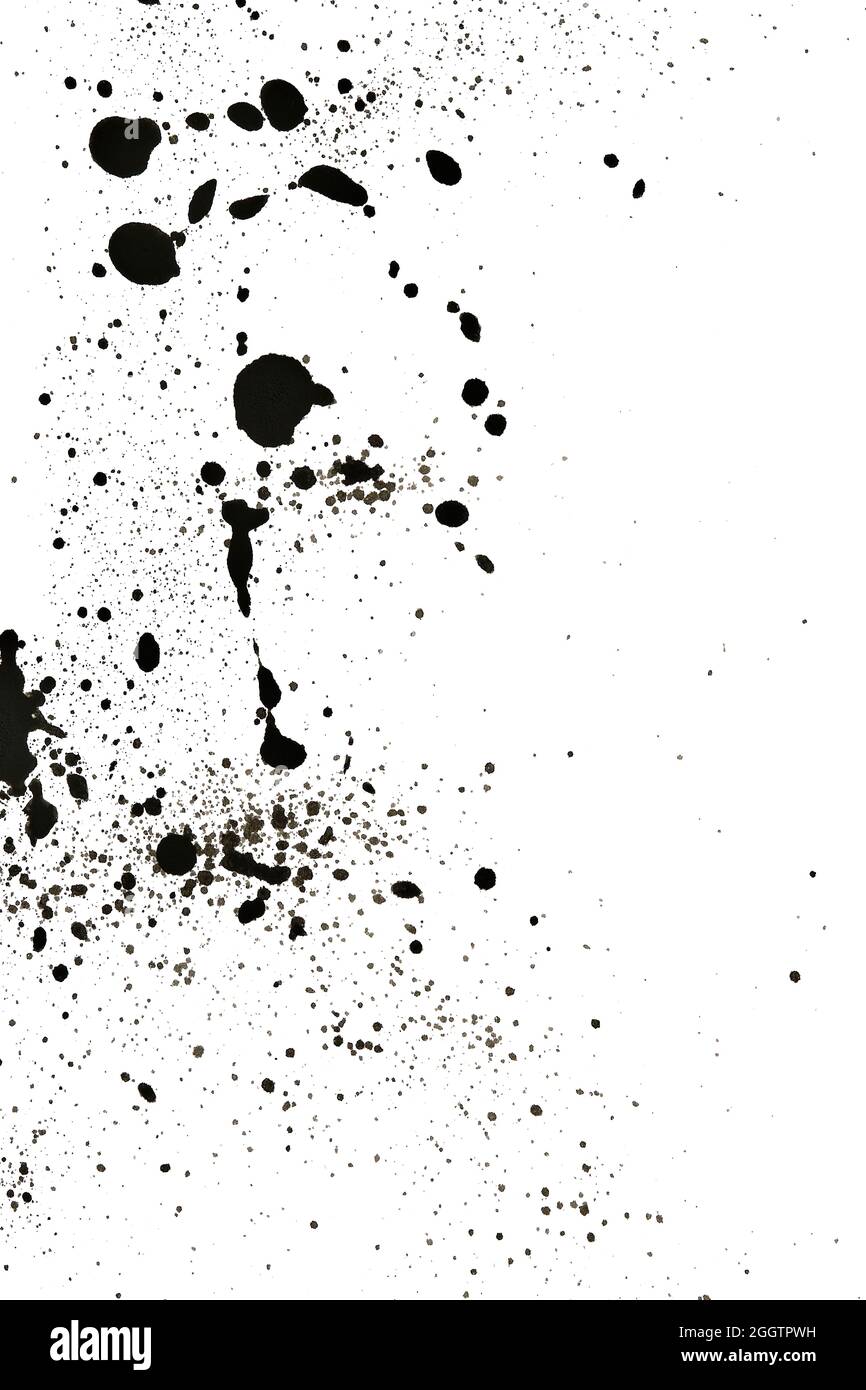 Motivo spruzzi d'inchiostro, sfondo nero spruzzi d'acquerello. Foto Stock