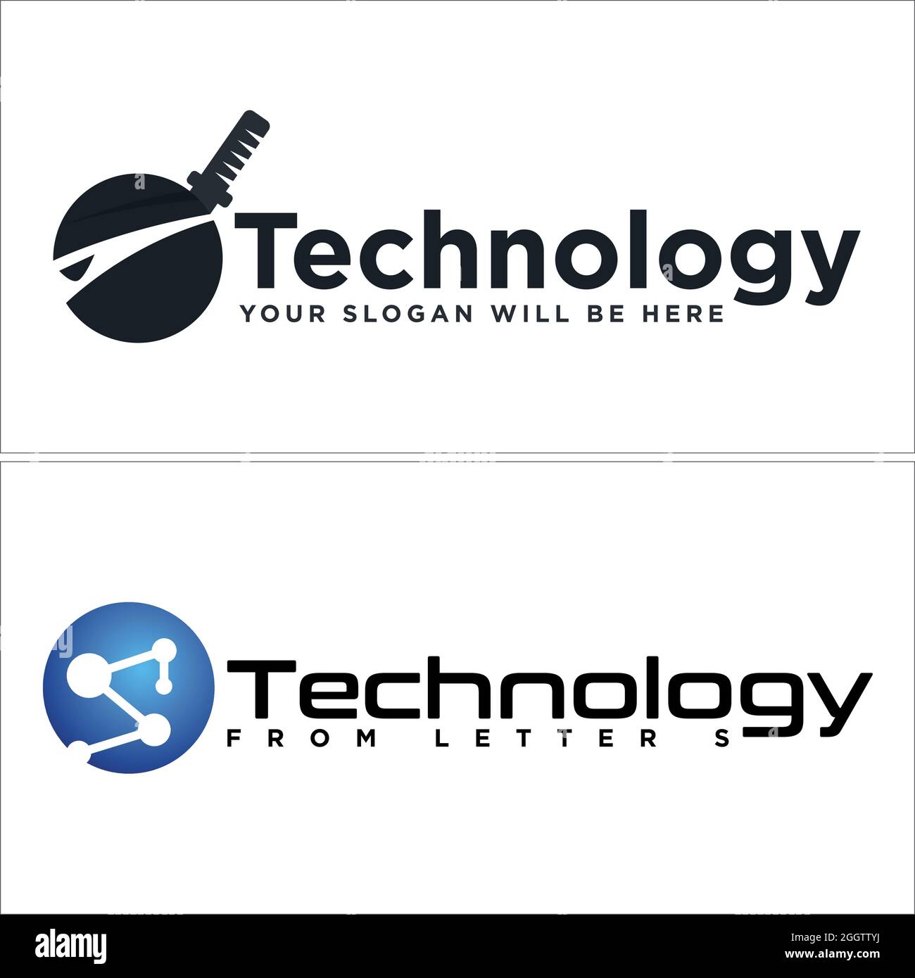 Tecnologia software connessione ninja logo design Illustrazione Vettoriale