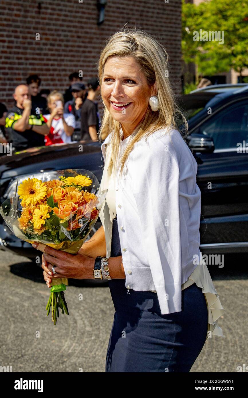 La regina Maxima dei Paesi Bassi arriva per l'apertura della MBO il 3 settembre 2021 a Houten, Paesi Bassi. Il tema dell’apertura è “l’imprenditorialità verso un futuro migliore”. Foto di Robin Utrecht/ABACAPRESS.COM Foto Stock