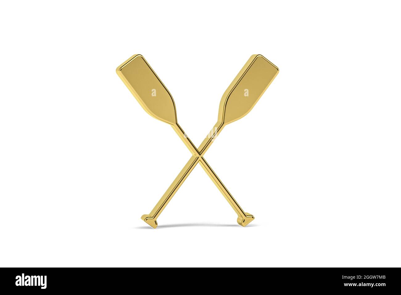 Icona Golden 3d Rowing isolata su sfondo bianco - rendering 3d Foto Stock