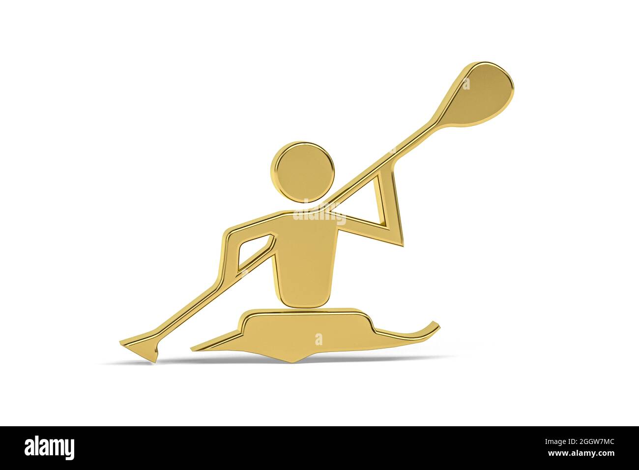 Icona Golden 3d Rowing isolata su sfondo bianco - rendering 3d Foto Stock