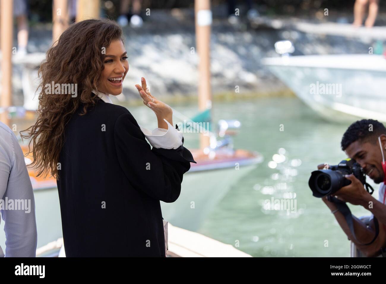 Palazzo del Casino, Lido di Venezia, Italia, 03 settembre 2021, Zendaya lascia Palazzo del Casino dopo la fotocall 'fine' durante il 78° Festival del Cinema di Venezia 2021 - News Foto Stock