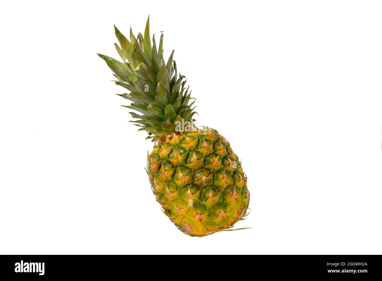 Ananas frutta isolato su sfondo bianco. Ananas maturo isolato su sfondo bianco. Foto Stock