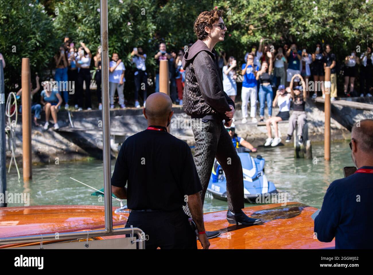 Palazzo del Casino, Lido di Venezia, Italia, 03 settembre 2021, Timothee Chalamet lascia Palazzo del Casino dopo la fotocall 'dune' durante il 78° Festival del Cinema di Venezia 2021 - News Foto Stock