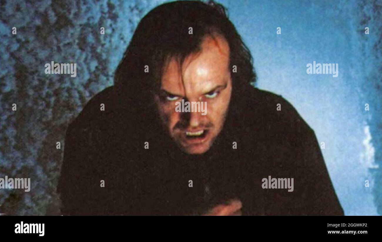 IL FILM HORROR DI Warner Bros DEL 1980 con Jack Nicholson come Jack Torrance Foto Stock