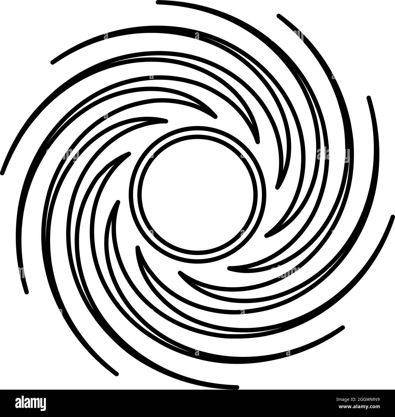 Foro nero spirale forma vortex portale contorno icona colore nero vettore illustrazione piatta stile semplice immagine Illustrazione Vettoriale