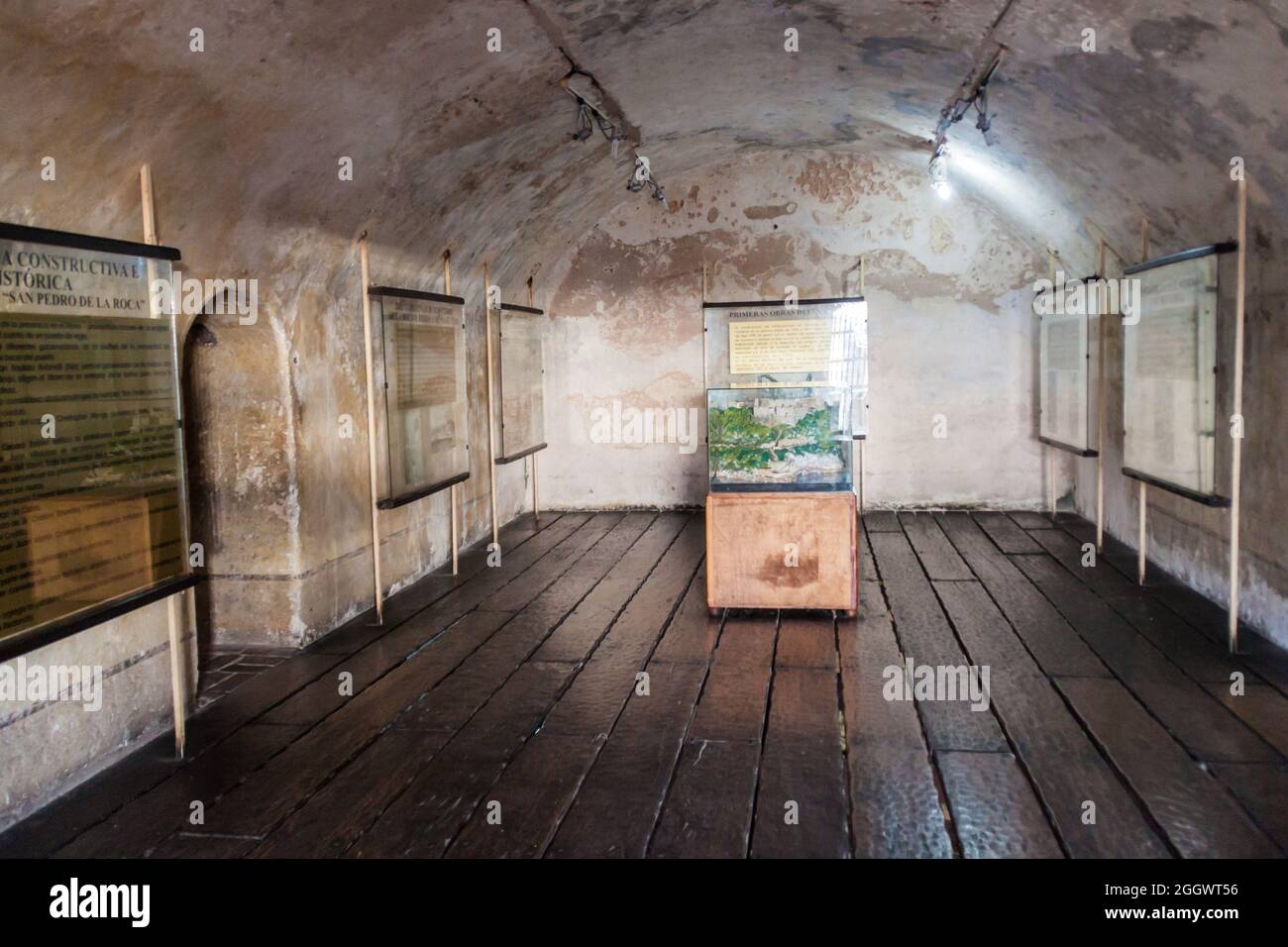 SANTIAGO DE CUBA, CUBA - 1 FEBBRAIO 2016: Interno del Castello San Pedro de la Roca del Morro, Santiago de Cuba, Cuba Foto Stock