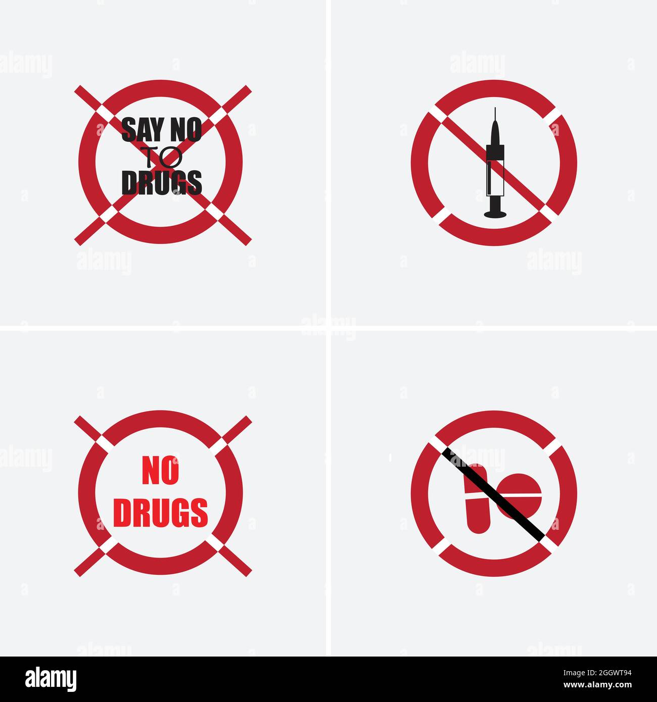 simbolo illustrazione nessun farmaco, il vettore può essere utilizzato per il web, notizie, poster, e altro ancora Illustrazione Vettoriale