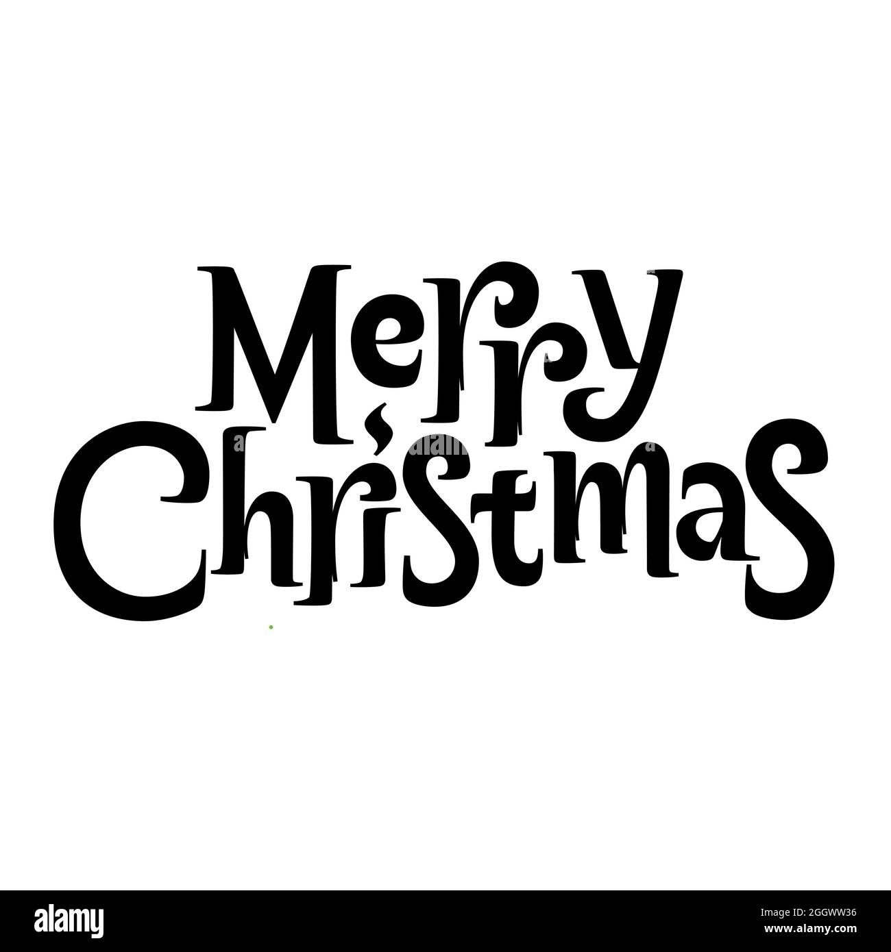 Allegro scritta di Natale. Illustrazione vettoriale isolata su bianco. Carino composizione per pubblicità o biglietti d'auguri. Banner vacanza nuovo-lacrima. Illustrazione Vettoriale