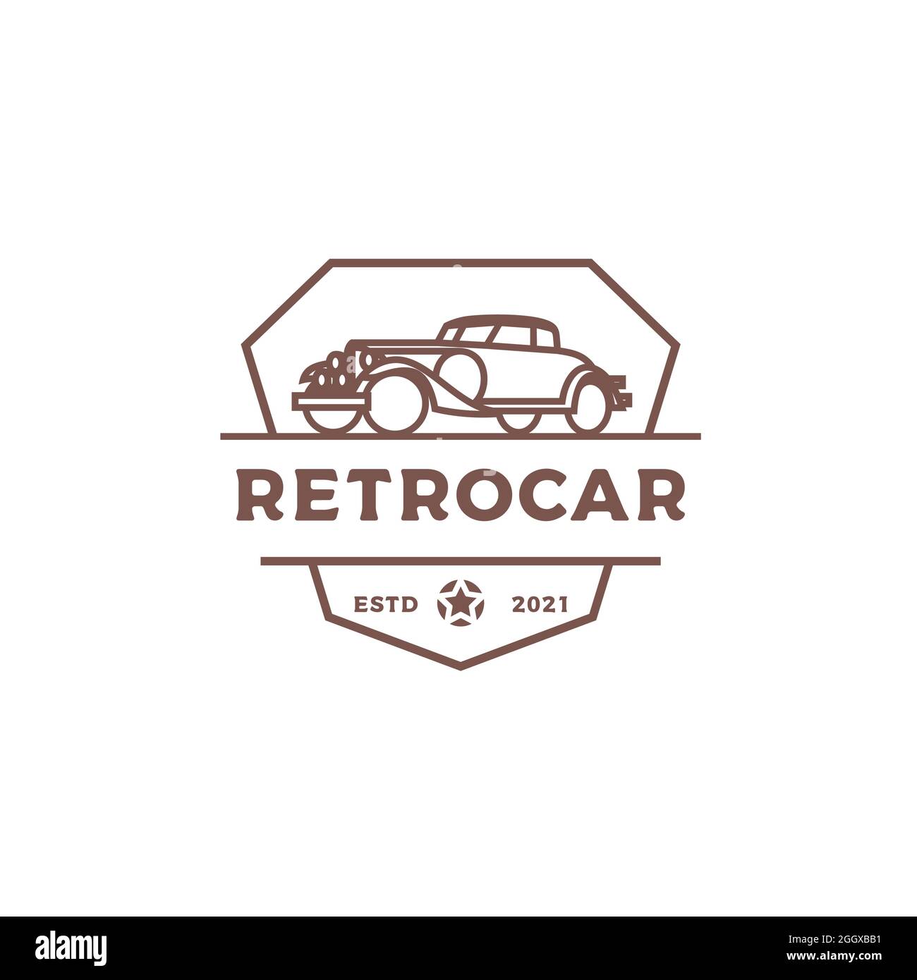 Logo vintage retro car. Logo vintage o classico o retro Illustrazione Vettoriale