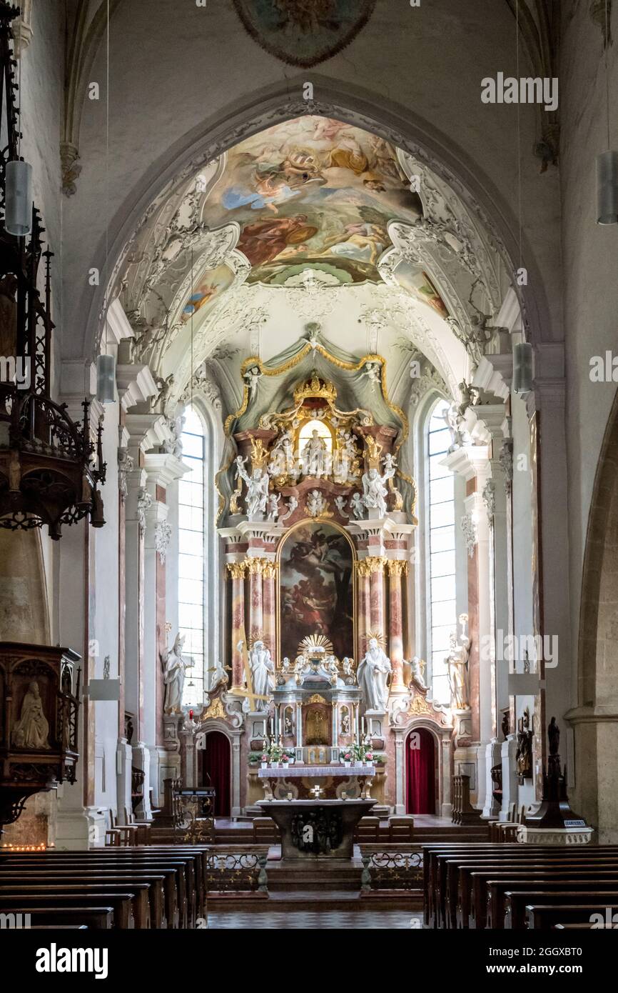 La Pfarrkirche San Andrä (Chiesa di Sant'Andrea) a Lienz, nel Tirolo Orientale (Osttirol) in Austria. Foto Stock