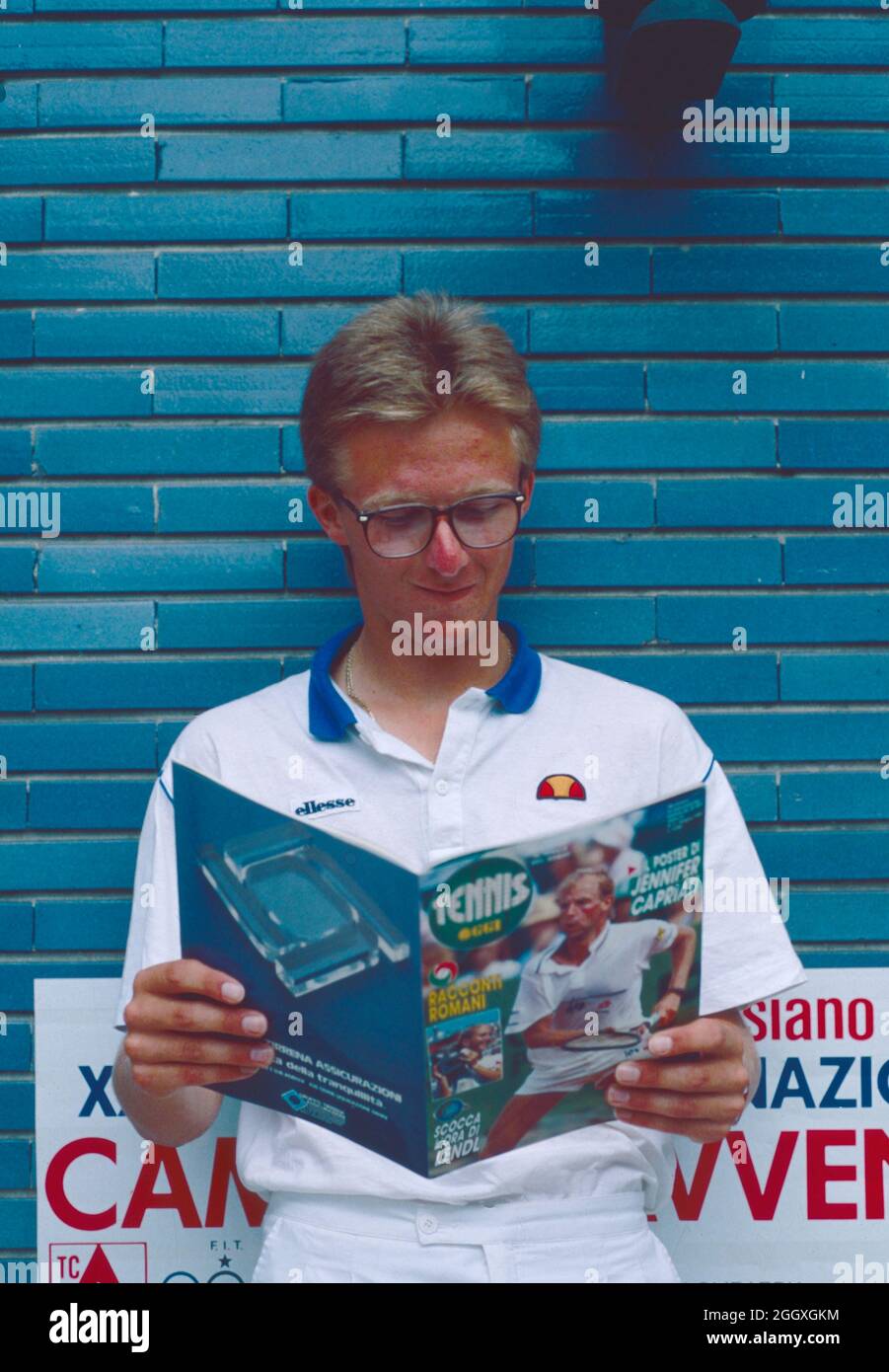 Tennista italiano massimo Calvelli, Avvenire TC Ambrosiano 1990 Foto Stock