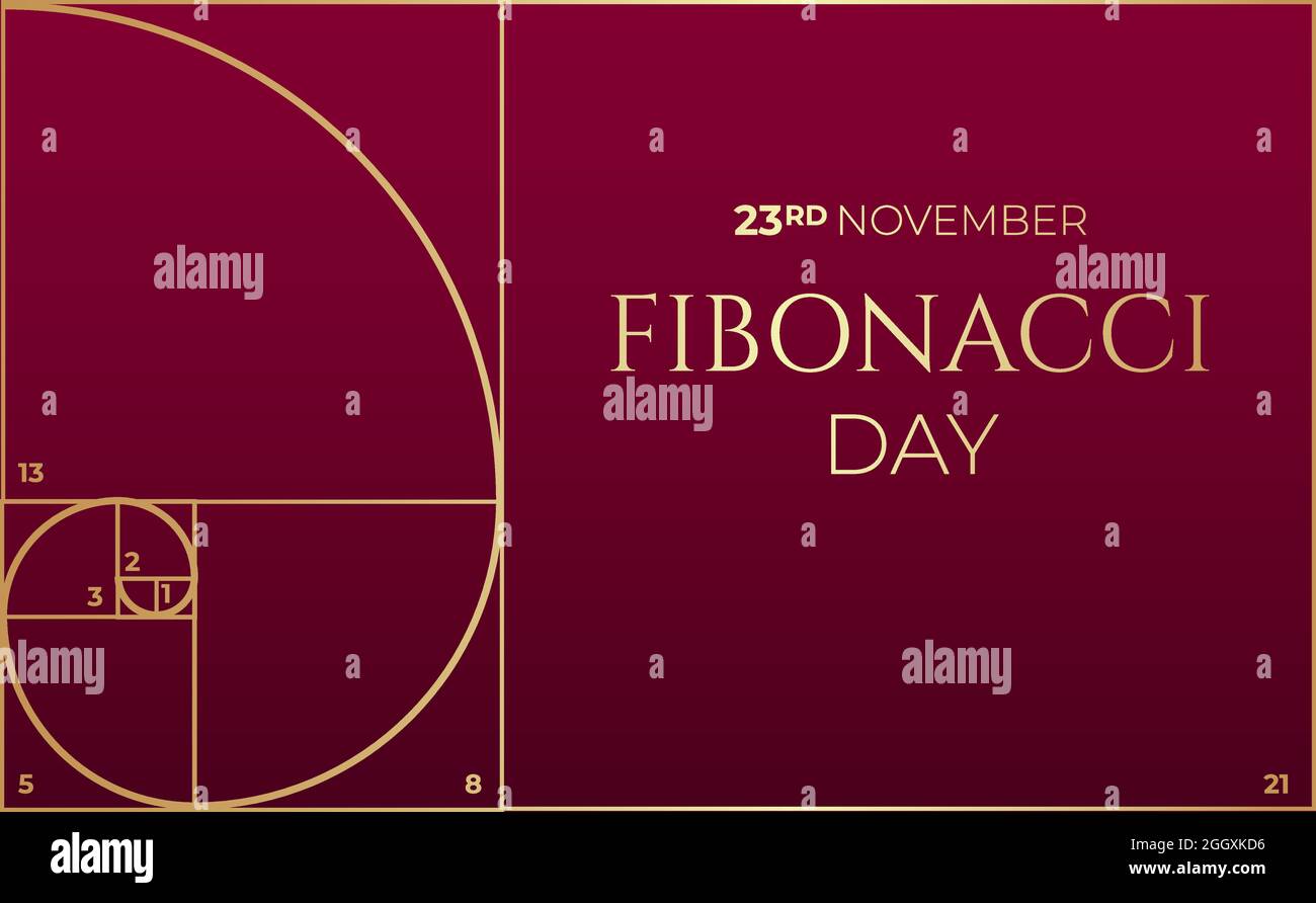 Fibonacci giorno sfondo Illustrazione Illustrazione Vettoriale
