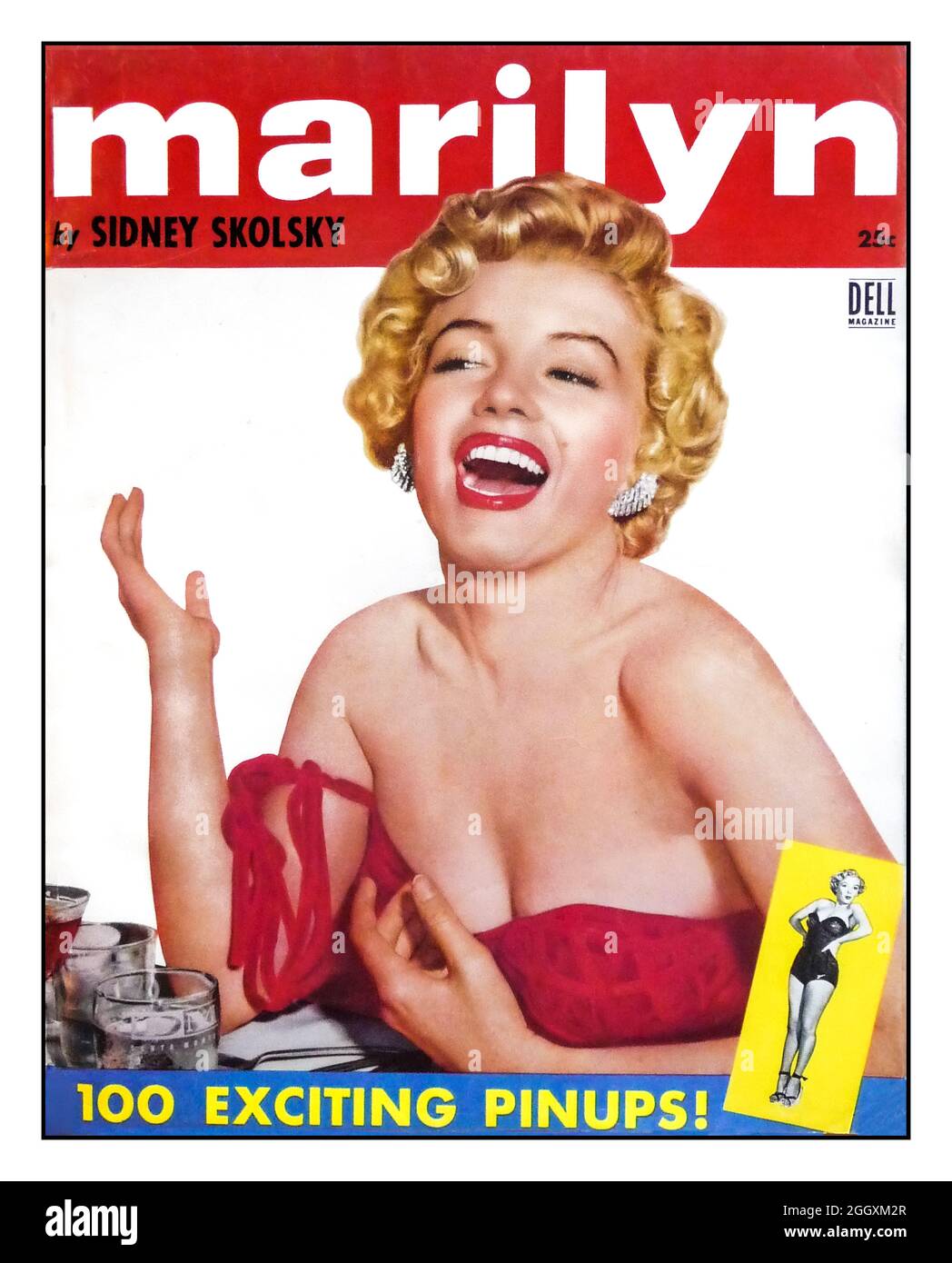 1950 Marilyn Monroe Front Cover 'MARILYN' Dell Magazine con 100 interessanti pinup ! Di Sidney Skolsky Magazine per gli appassionati di film e gli amanti dello scandalo e titillation pin up rivista Foto Stock