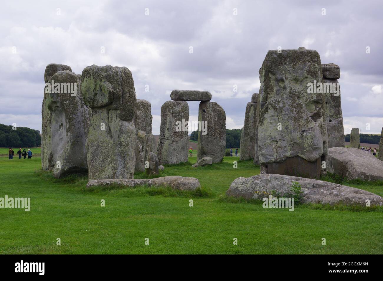 Amesbury, Wiltshire (UK): Il cerchio di pietre verticali noto come Stonehenge Foto Stock