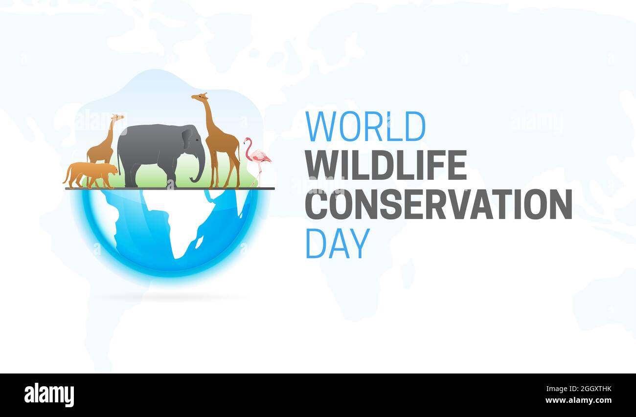 World Wildlife Conservation Day Illustrazione di sfondo Illustrazione Vettoriale