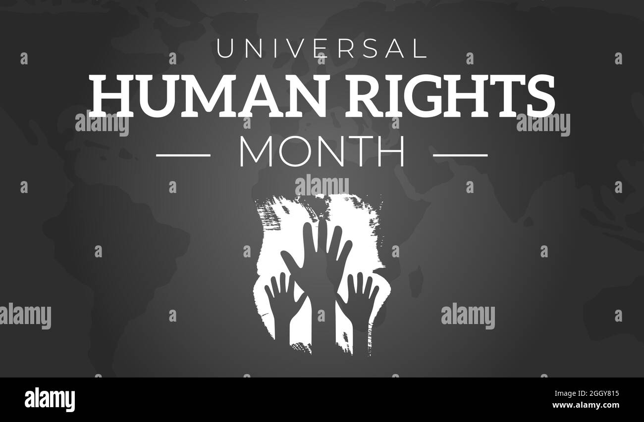 World Human Rights Month Dark background Illustration Illustrazione Vettoriale