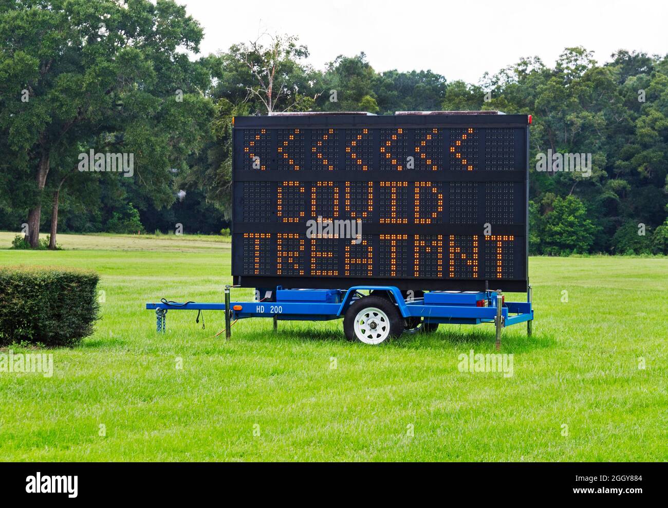 Il trattamento speciale del Covid è offerto dallo Stato della Florida in varie posizioni durante lo stato come qui in una chiesa locale in Alachua. Foto Stock