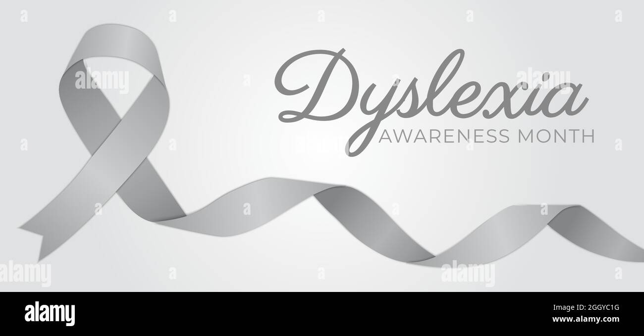 Dislessia awareness Month Banner Illustration Illustrazione Vettoriale