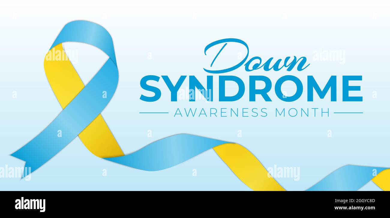 Down Syndrome awareness mese sfondo Design Illustrazione Vettoriale