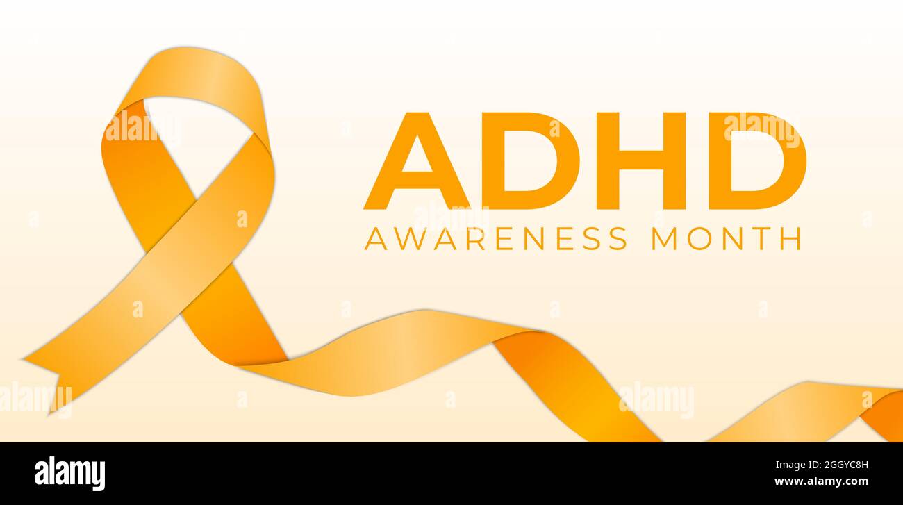 Illustrazione dello sfondo del mese di consapevolezza ADHD Illustrazione Vettoriale