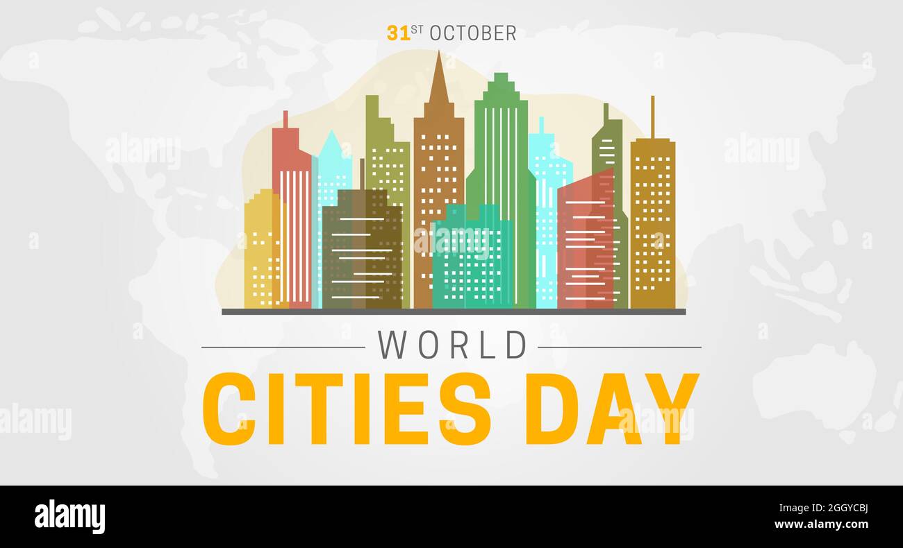 Illustrazione di sfondo del giorno delle Città del mondo Illustrazione Vettoriale