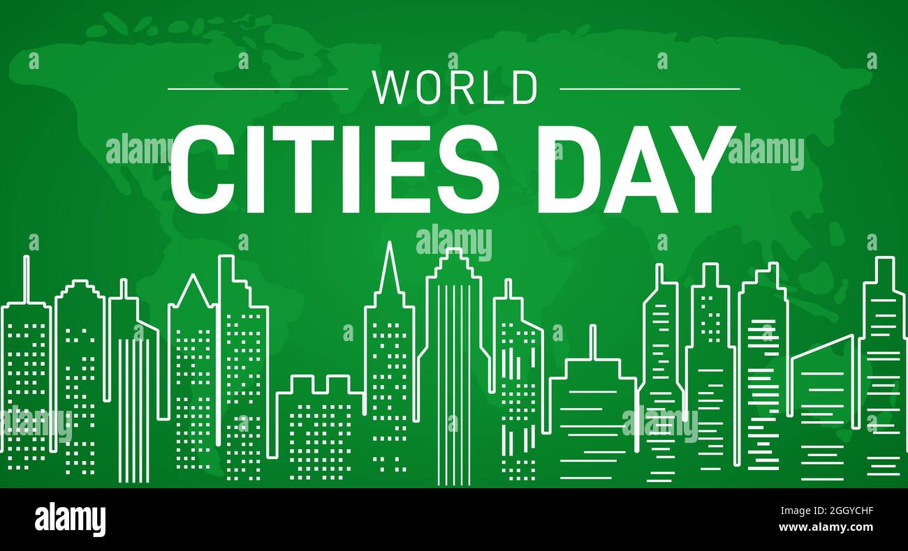 Illustrazione di sfondo della Giornata delle Città del mondo Verde Illustrazione Vettoriale