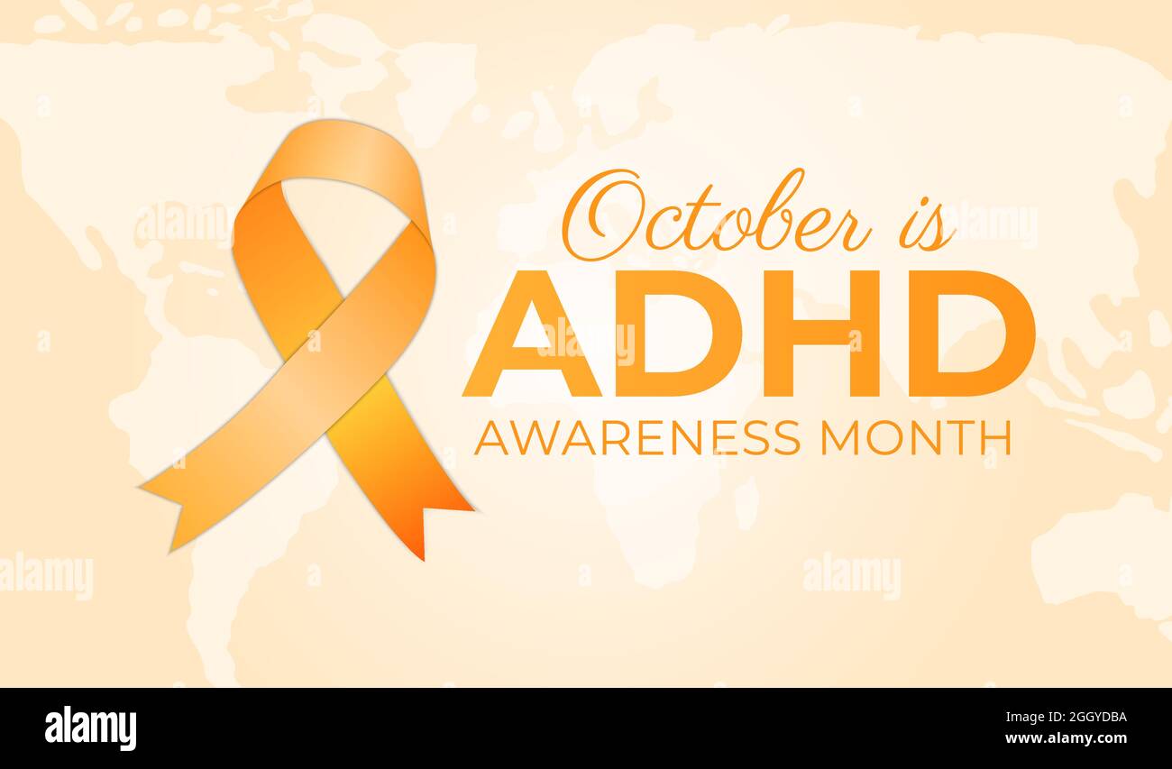 Ottobre è ADHD awareness mese sfondo Illustrazione Illustrazione Vettoriale