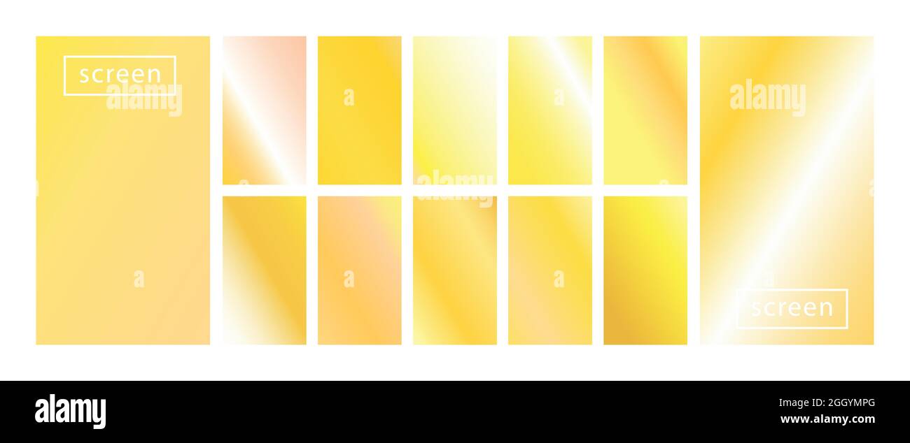 Blocco dello schermo mobile Visualizza la collezione di sfondi colorati in colori neon alla moda. Design vettoriale dello schermo moderno per app mobili. Astratto di colore morbido Illustrazione Vettoriale