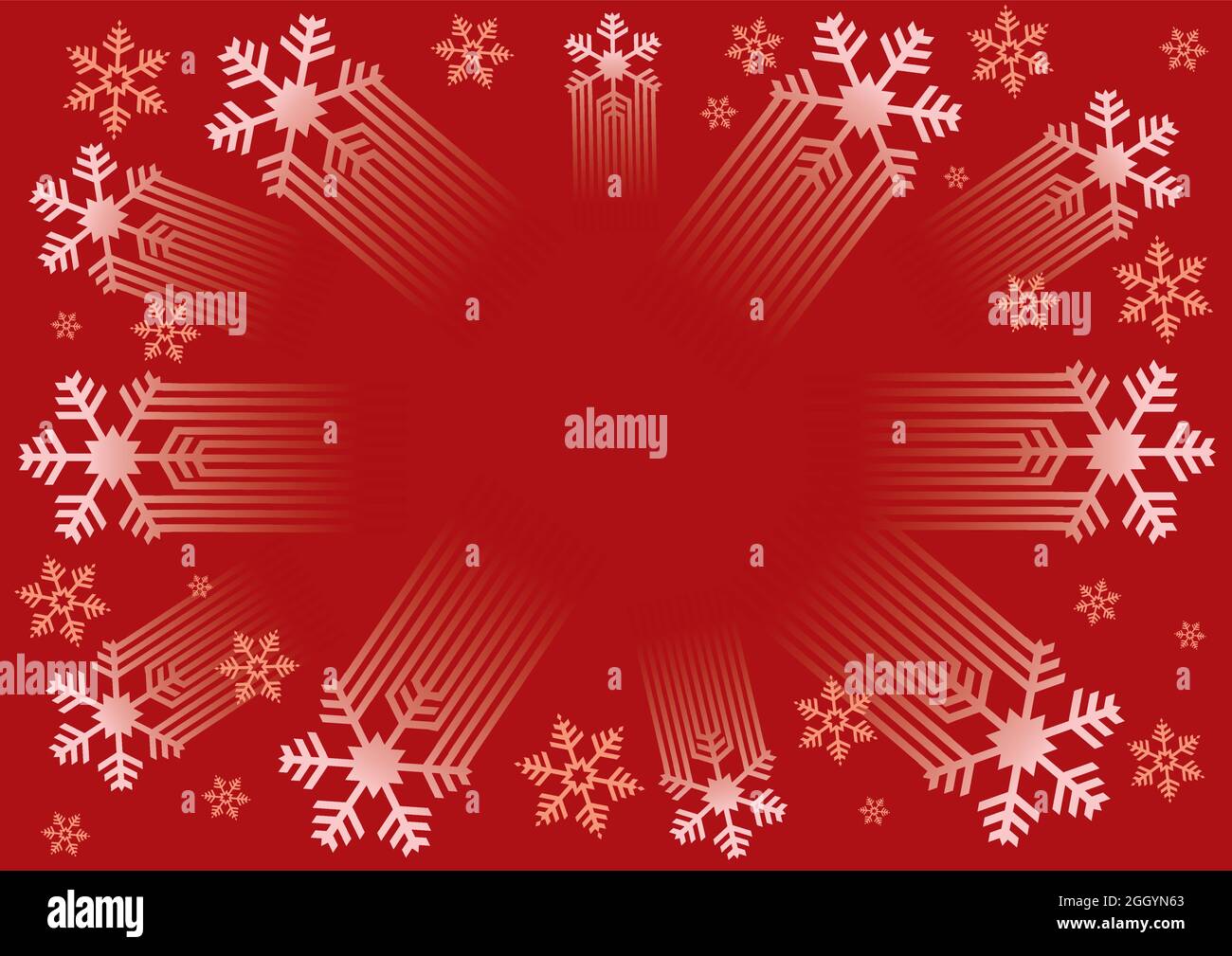 Sfondo fiocchi di neve di Natale, cornice decorativa. Illustrazione di  sfondo rosso con fiocchi di neve stilizzati. Modello di intestazione.  Vettore disponibile Immagine e Vettoriale - Alamy