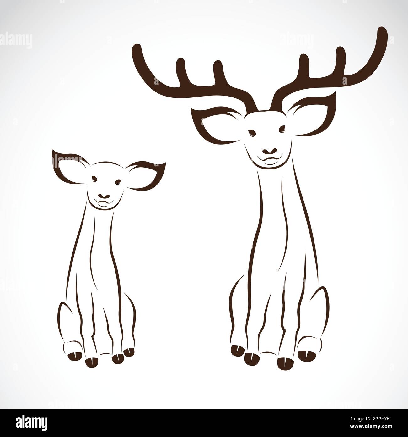 Immagine vettoriale del cervo su sfondo bianco. Illustrazione vettoriale a livelli facilmente modificabile. Animali selvatici. Illustrazione Vettoriale