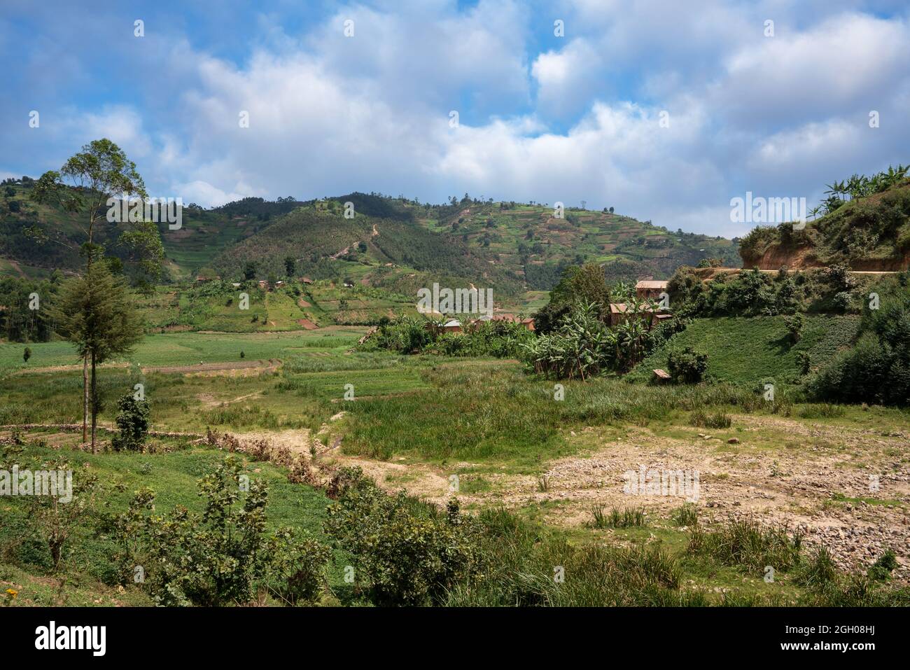 Immagine panoramica del paesaggio rurale, Uganda Foto Stock