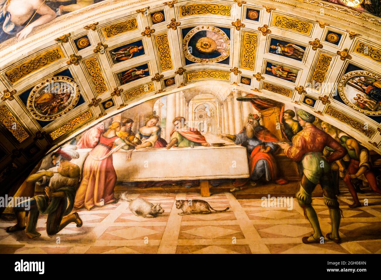 Cappella di San Giovanni Battista nel Collegio del Cambio di Perugia Italia Foto Stock