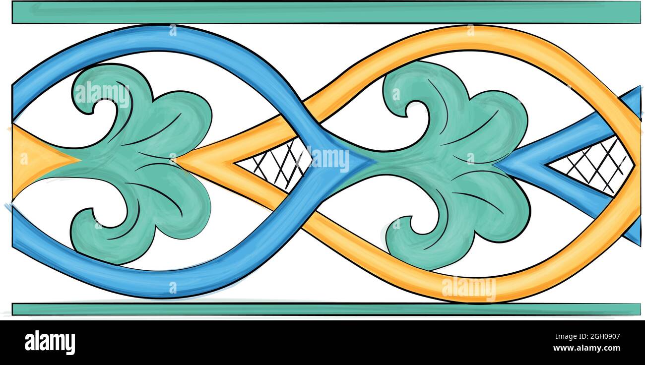 Ceramica artistica di Caltagirone Sicilia Italia piastrelle Scala matrice Maria Santissima del Monte Illustrazione Vettoriale