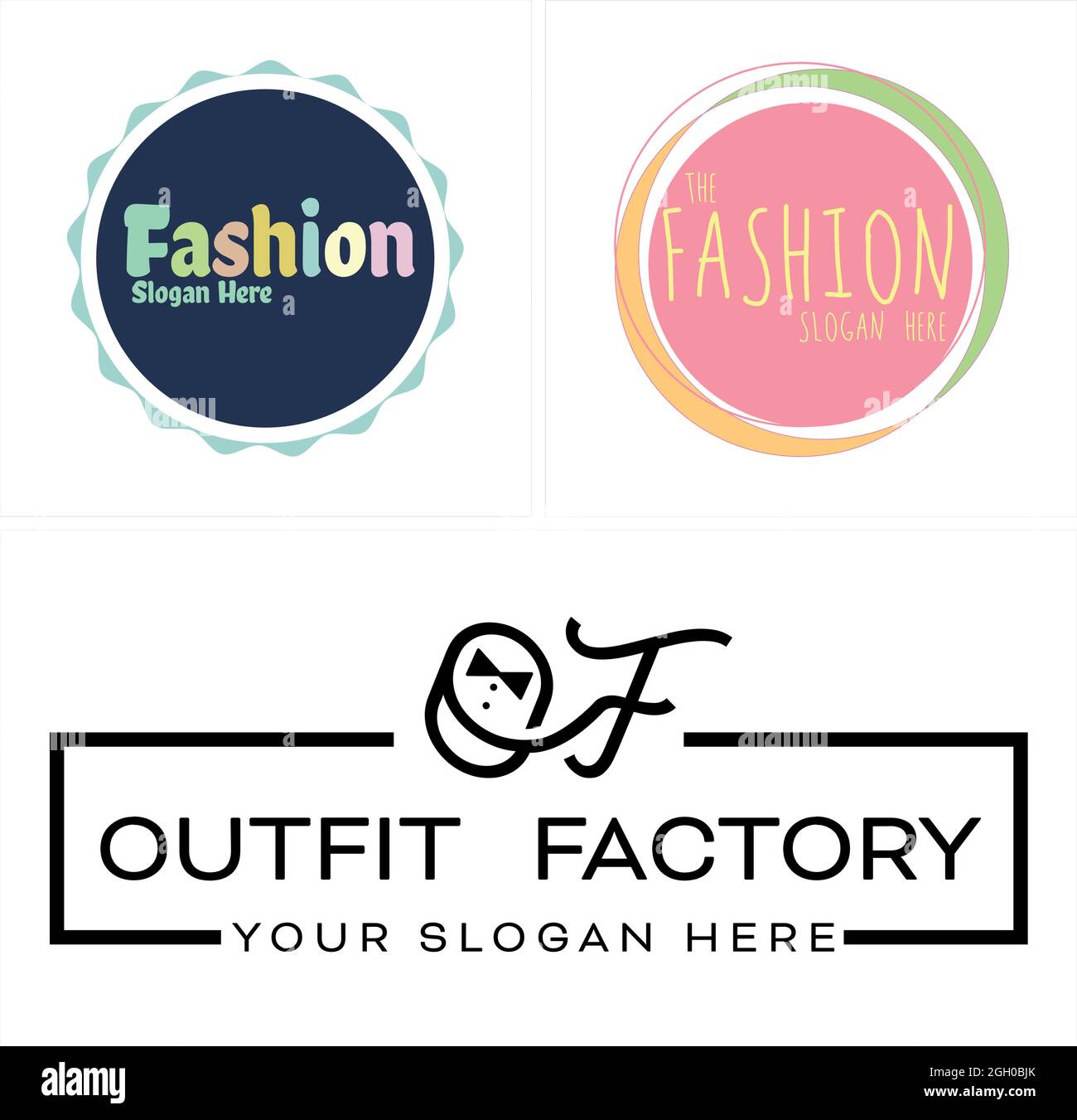 Moda donna business t-shirt logo design Illustrazione Vettoriale