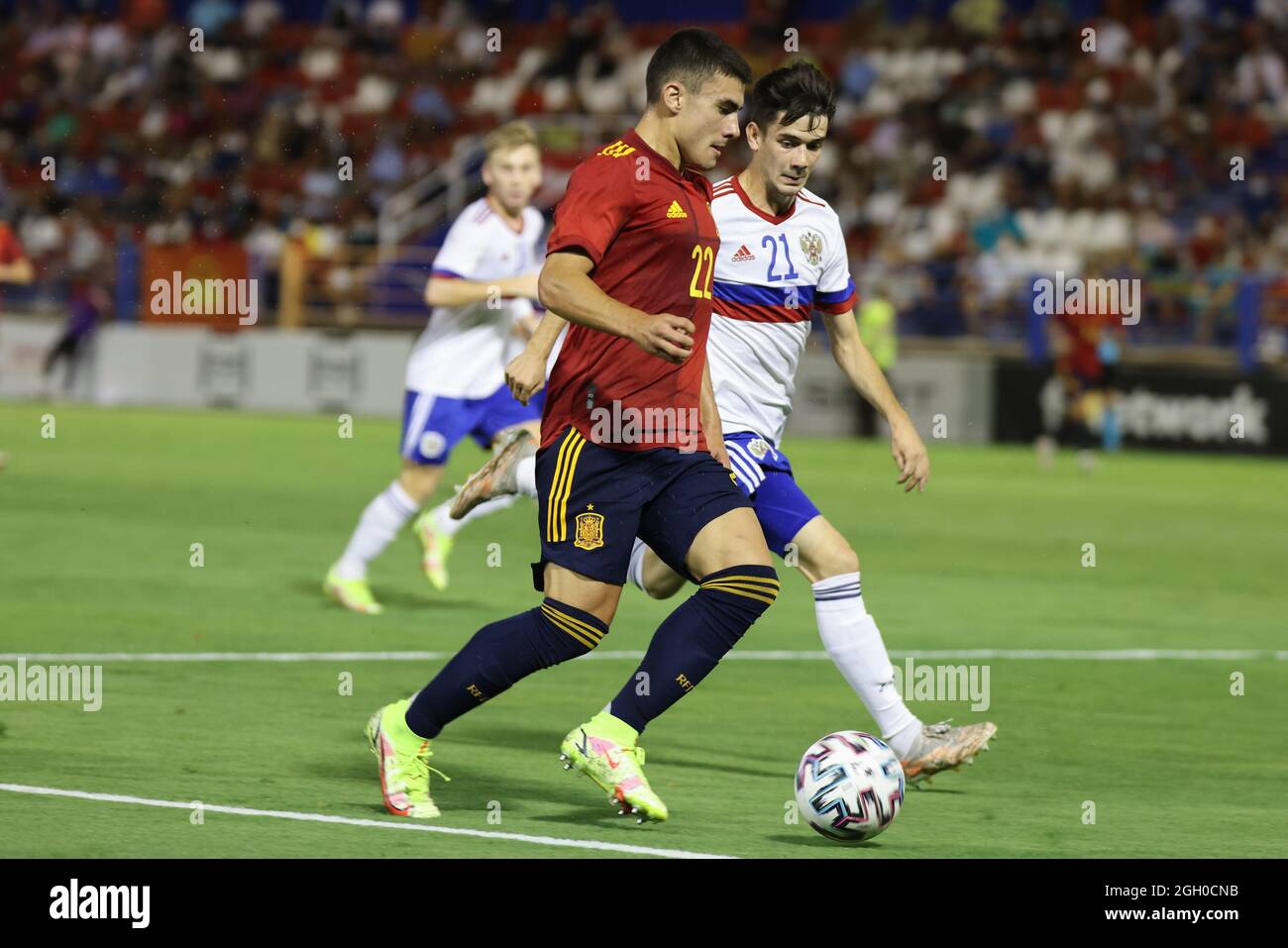 Almendralejo, Spagna. 03 Settembre 2021. Barrenetxea di Spagna u21 durante la UEFA euro Under 21 Qualifier match tra la Spagna U21 e il russo U21 all'Estadio Francisco de la Hera il 03 settembre 2021 ad Almendralejo, Spagna. Credit: DAX Images/Alamy Live News Foto Stock