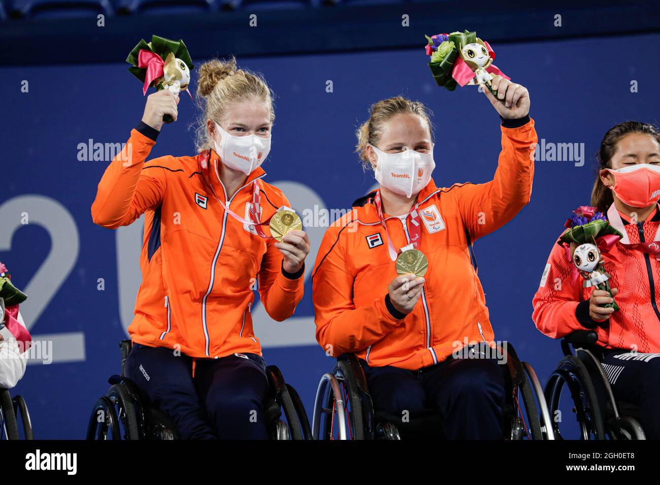 Tokyo, Giappone, 4 settembre 2021, Tokyo 2020 Paralimpic games, Donna Doubles Gold Medal Match, tennis su sedia a rotelle. De GROOT Diede, Van KOOT Aniek Credit: Marco Ciccolella/Alamy Live News Foto Stock