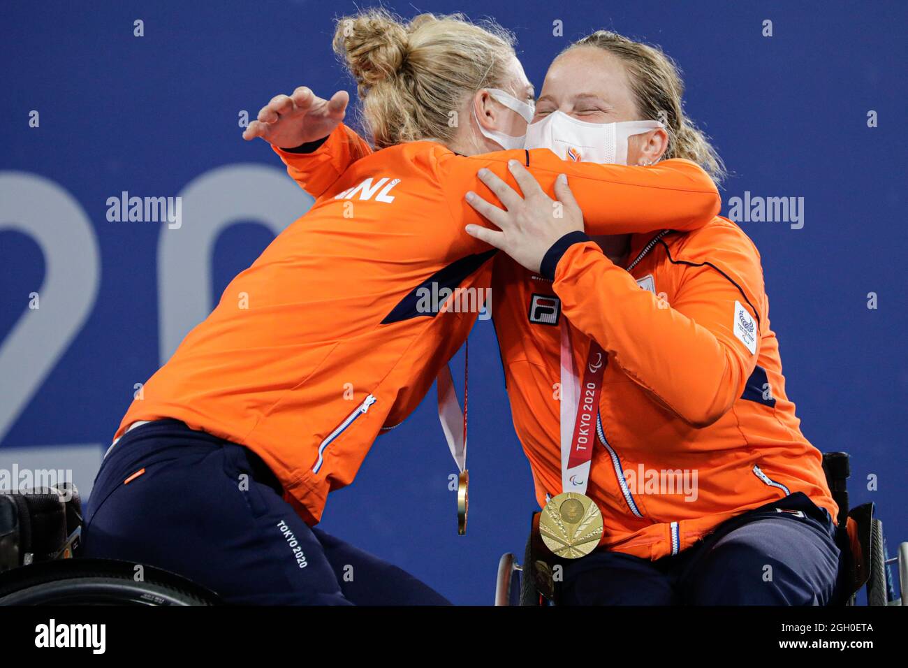 Tokyo, Giappone, 4 settembre 2021, Tokyo 2020 Paralimpic games, Donna Doubles Gold Medal Match, tennis su sedia a rotelle. De GROOT Diede, Van KOOT Aniek Credit: Marco Ciccolella/Alamy Live News Foto Stock