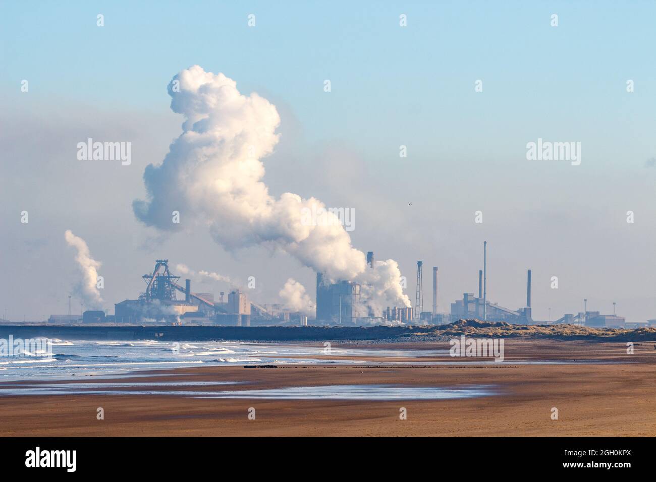 Redcar Steelworks di Seaton Carew nel 2015 Foto Stock