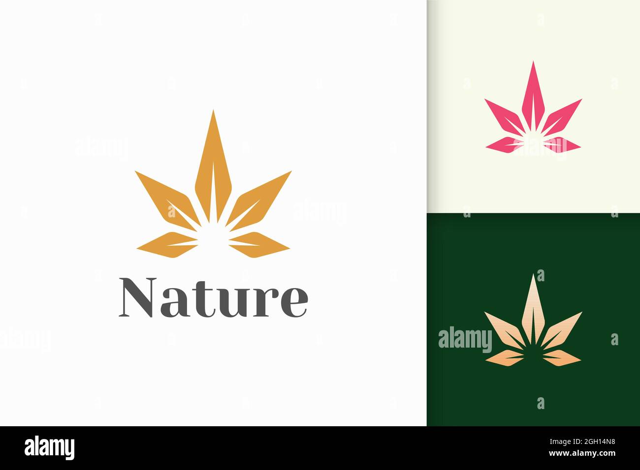 Logo di salute o bellezza in forma di fiore semplice adatto per prodotti cosmetici Illustrazione Vettoriale