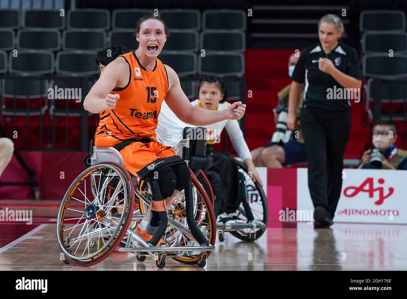 Tokyo, Giappone. 4 settembre 2021. TOKYO, GIAPPONE - 4 SETTEMBRE: Mariska Beijer of the Netherlands durante il Tokyo 2020 Paralimpic Games Women's Wheelchair Basketball Gold Medal match tra Olanda e Cina all'Ariake Arena il 4 settembre 2021 a Tokyo, Giappone (Foto di Ilse Schaffers/Orange Pictures) NOCNSF Credit: Orange Pics BV/Alamy Live News Foto Stock