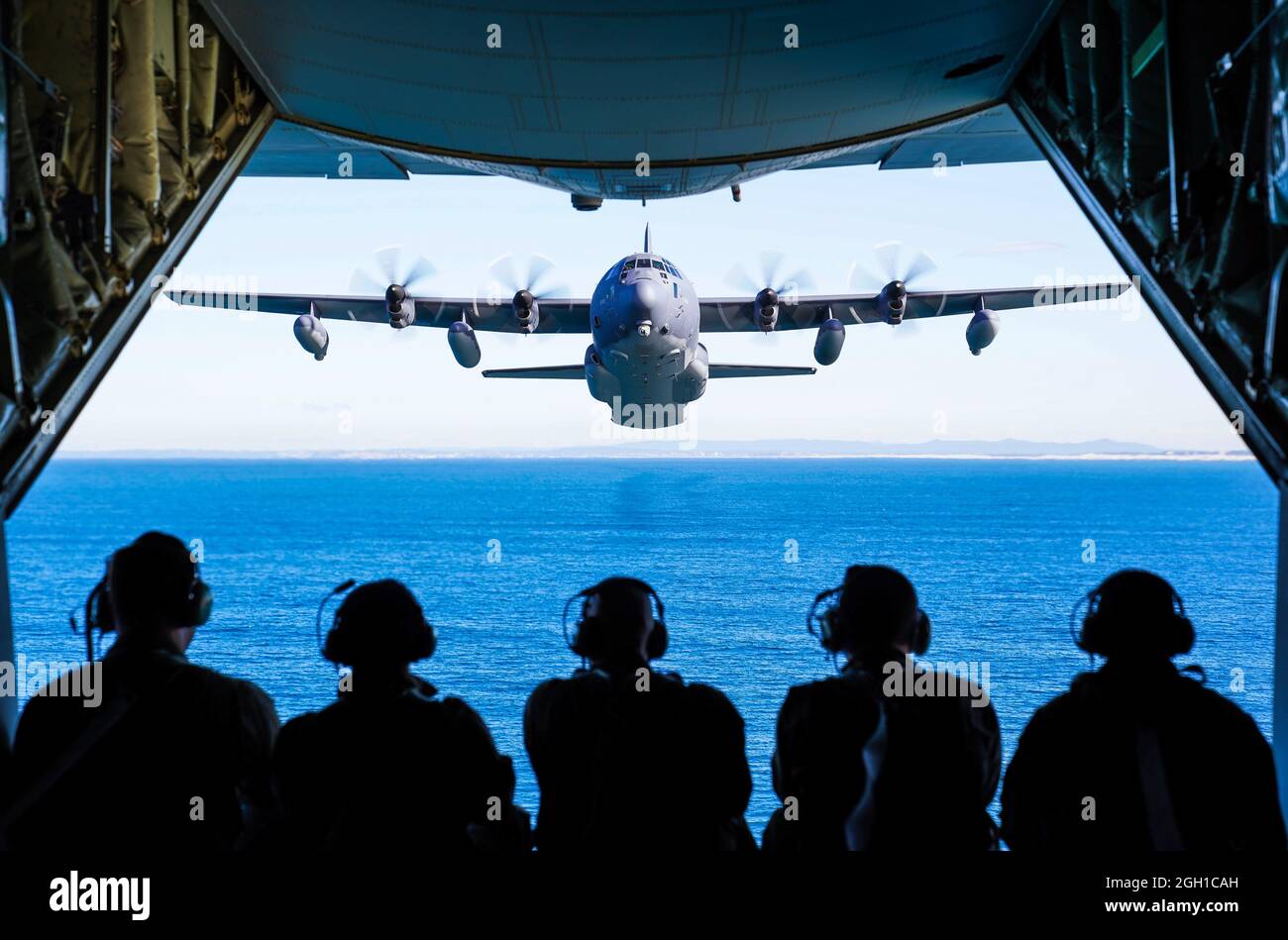 AFSOC, formazione bilaterale, interoperabilità, MC-130J Air Commando II, nuovo Galles del Sud, operazioni speciali, Royal, Australian, Air, Force, Airmen, Foto Stock