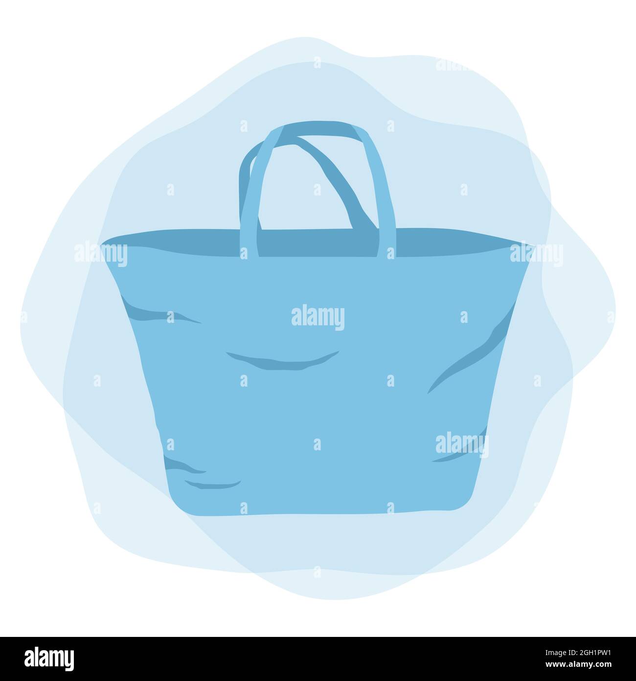 Borsa in tessuto con design piatto illustrazione vettoriale. Illustrazione Vettoriale