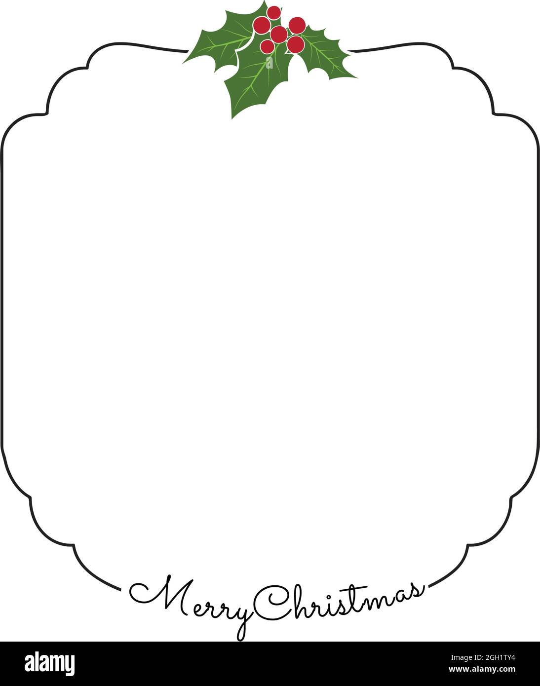 Christmas Holly Berry frame - grafica vettoriale Illustrazione Vettoriale