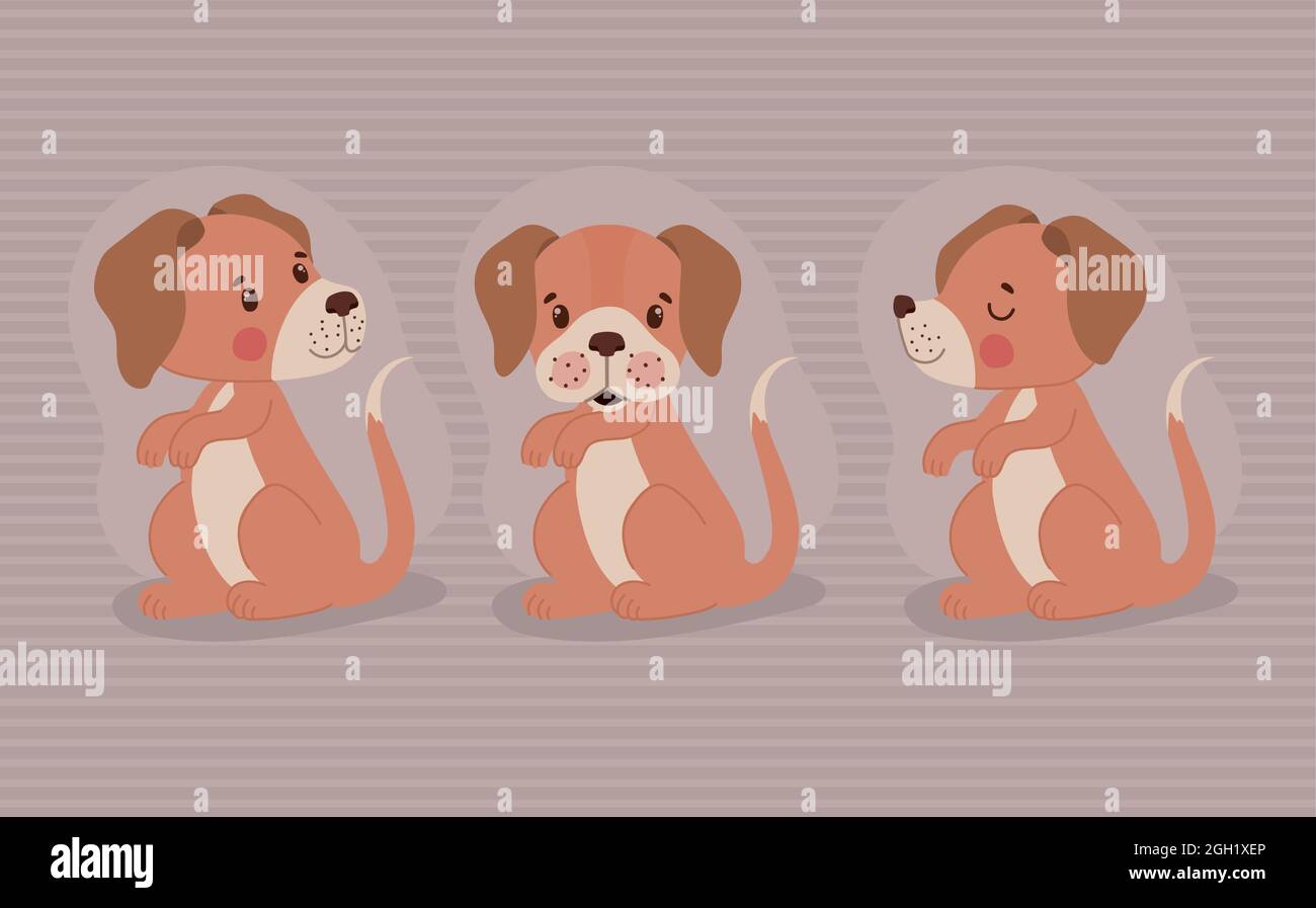 tre cuccioli graziosi Illustrazione Vettoriale